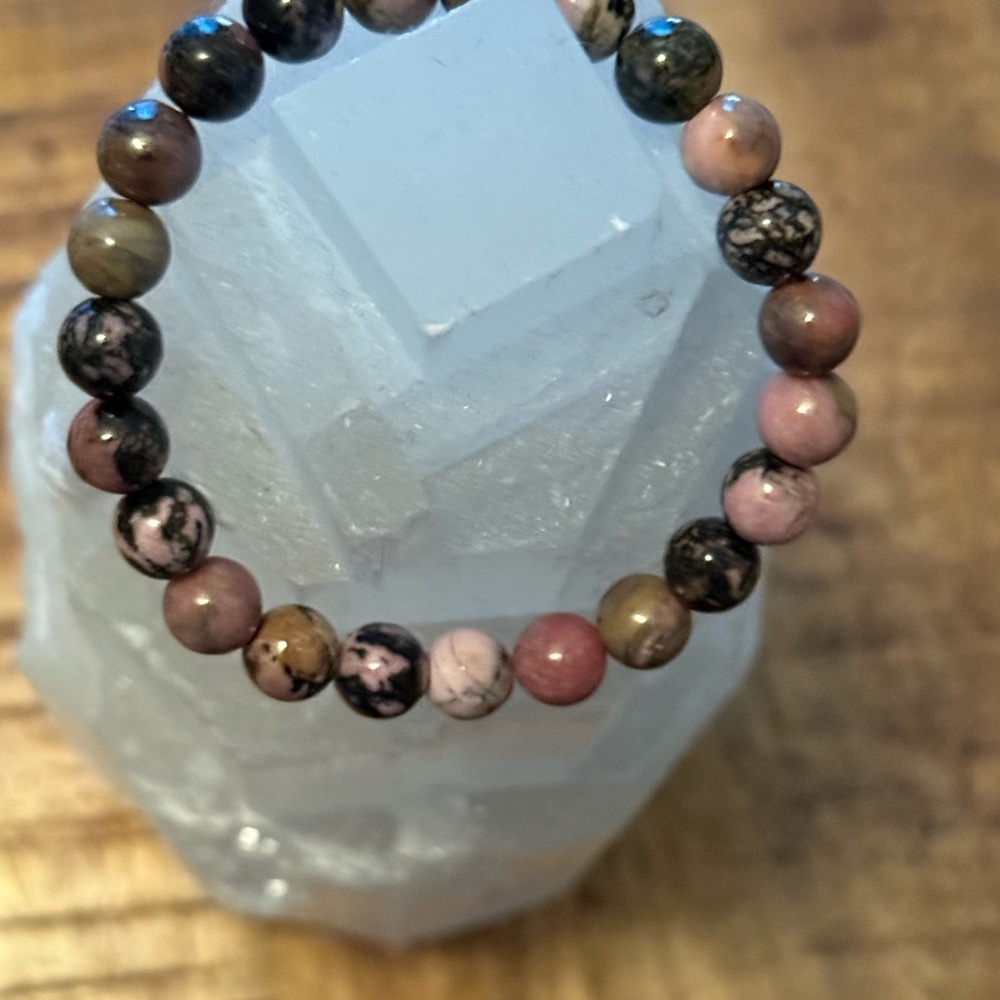 Rhodonite 8mm Beaded Bracelet